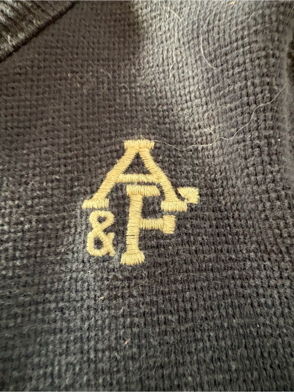 Y2K Abercrombie & Fitch Navy Crewneck Thermal - Picture 4 of 4